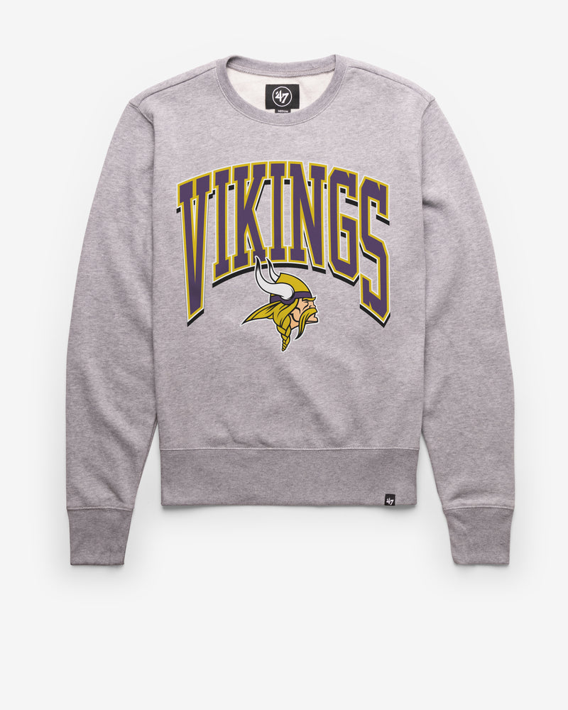 Minnesota Vikings Walk Tall '47 Headline Crew Sweatshirt in Slate Grey | Size Small