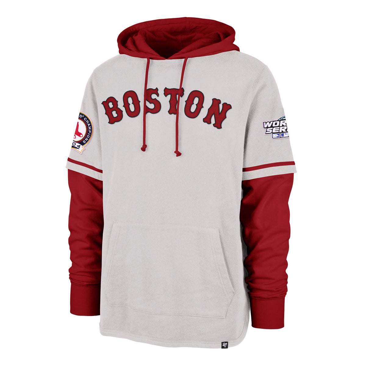 BOSTON RED SOX COOPERSTOWN 2004 WORLD SERIES TRIFECTA '47 SHORTSTOP PULLOVER HOOD