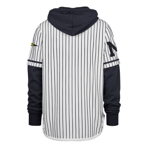 MICHIGAN WOLVERINES VINTAGE PINSTRIPE '47 SHORTSTOP PULLOVER HOOD