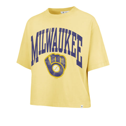 MILWAUKEE BREWERS COOPERSTOWN SHALE '47 MONTAUK CROP TEE WOMENS