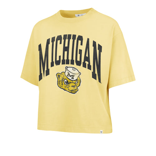 MICHIGAN WOLVERINES VINTAGE SHALE '47 MONTAUK CROP TEE WOMENS