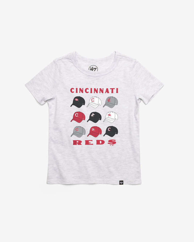 CINCINNATI REDS COOPERSTOWN CAP OFF '47 KID'S FRANKLIN TEE