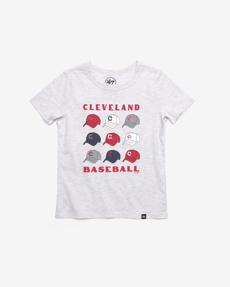 CLEVELAND GUARDIANS COOPERSTOWN CAP OFF '47 KID'S FRANKLIN TEE
