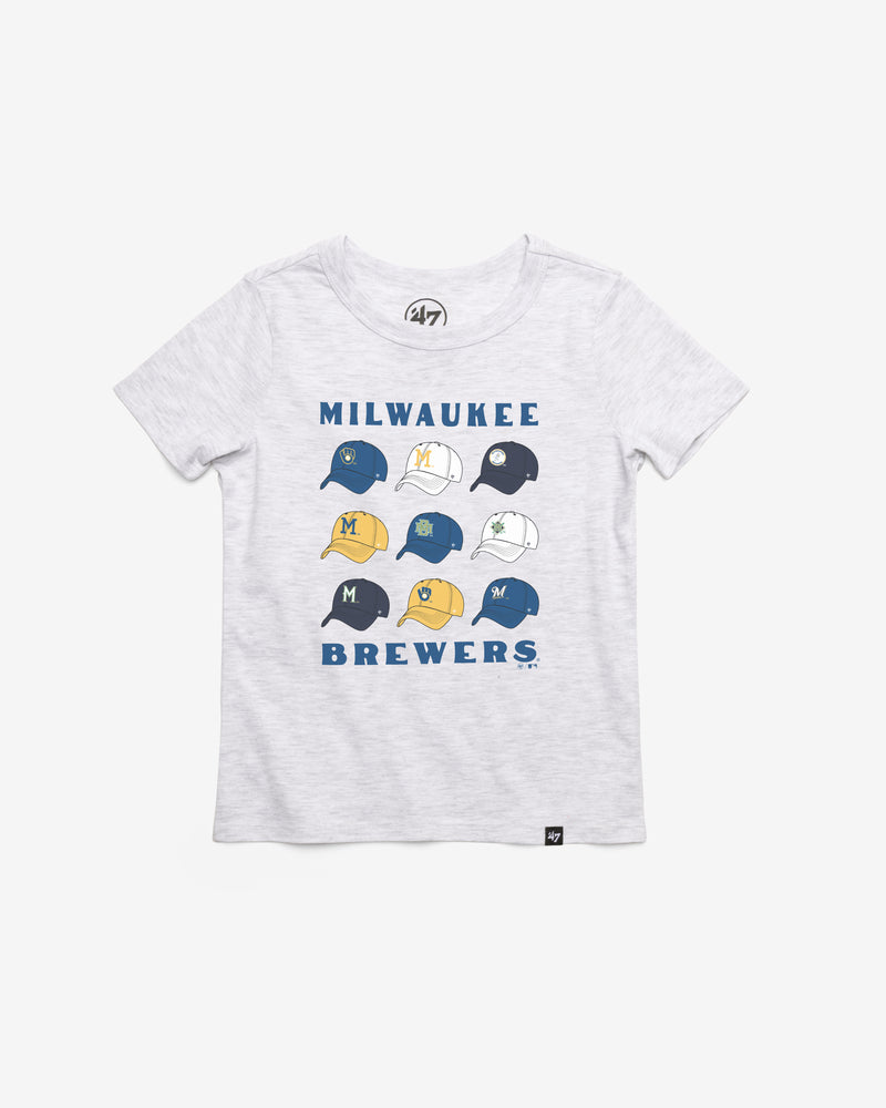 MILWAUKEE BREWERS COOPERSTOWN CAP OFF '47 KID'S FRANKLIN TEE
