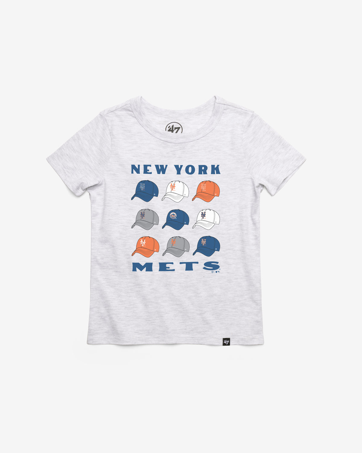 NEW YORK METS COOPERSTOWN CAP OFF '47 KID'S FRANKLIN TEE