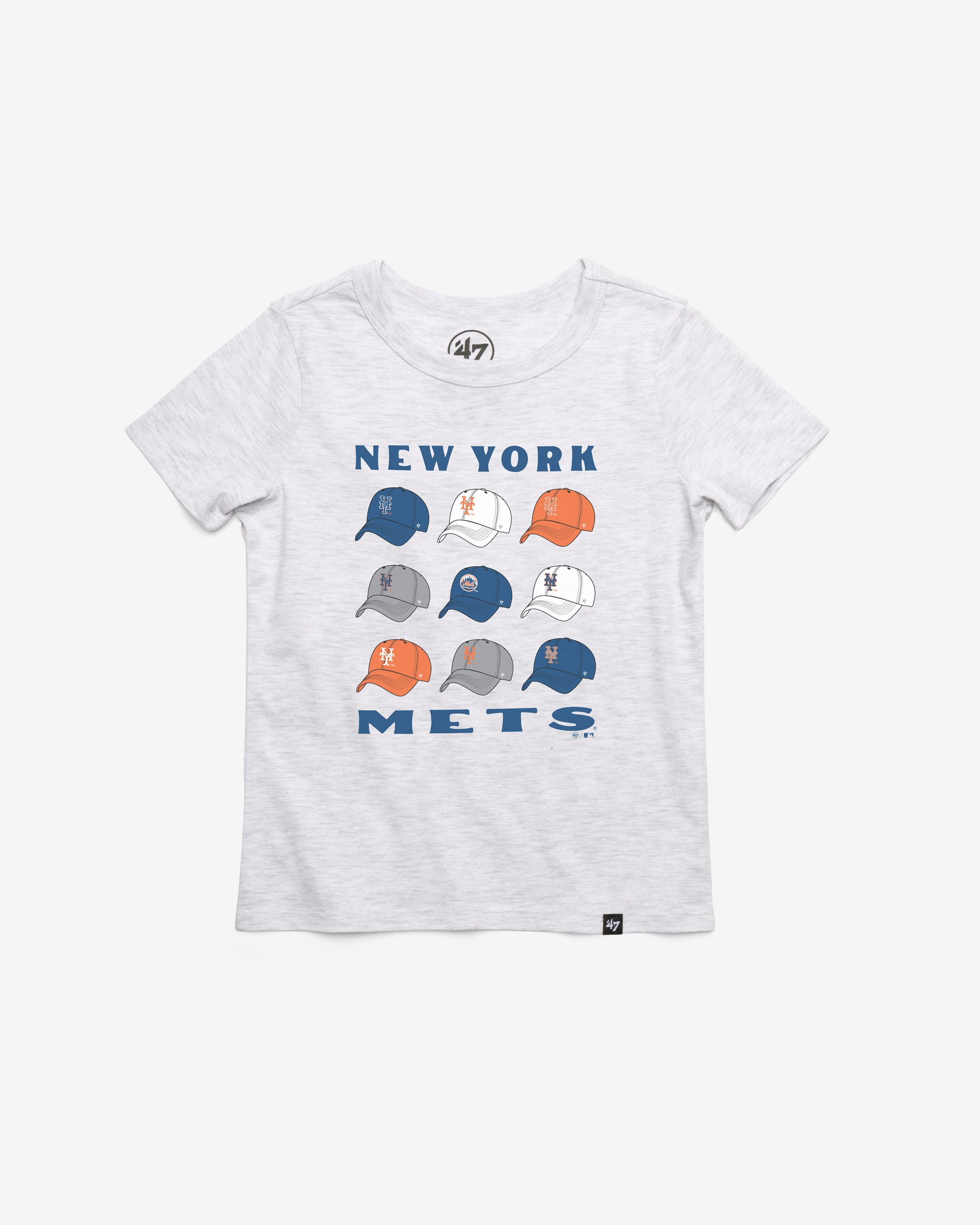 NEW YORK METS COOPERSTOWN CAP OFF '47 KID'S FRANKLIN TEE
