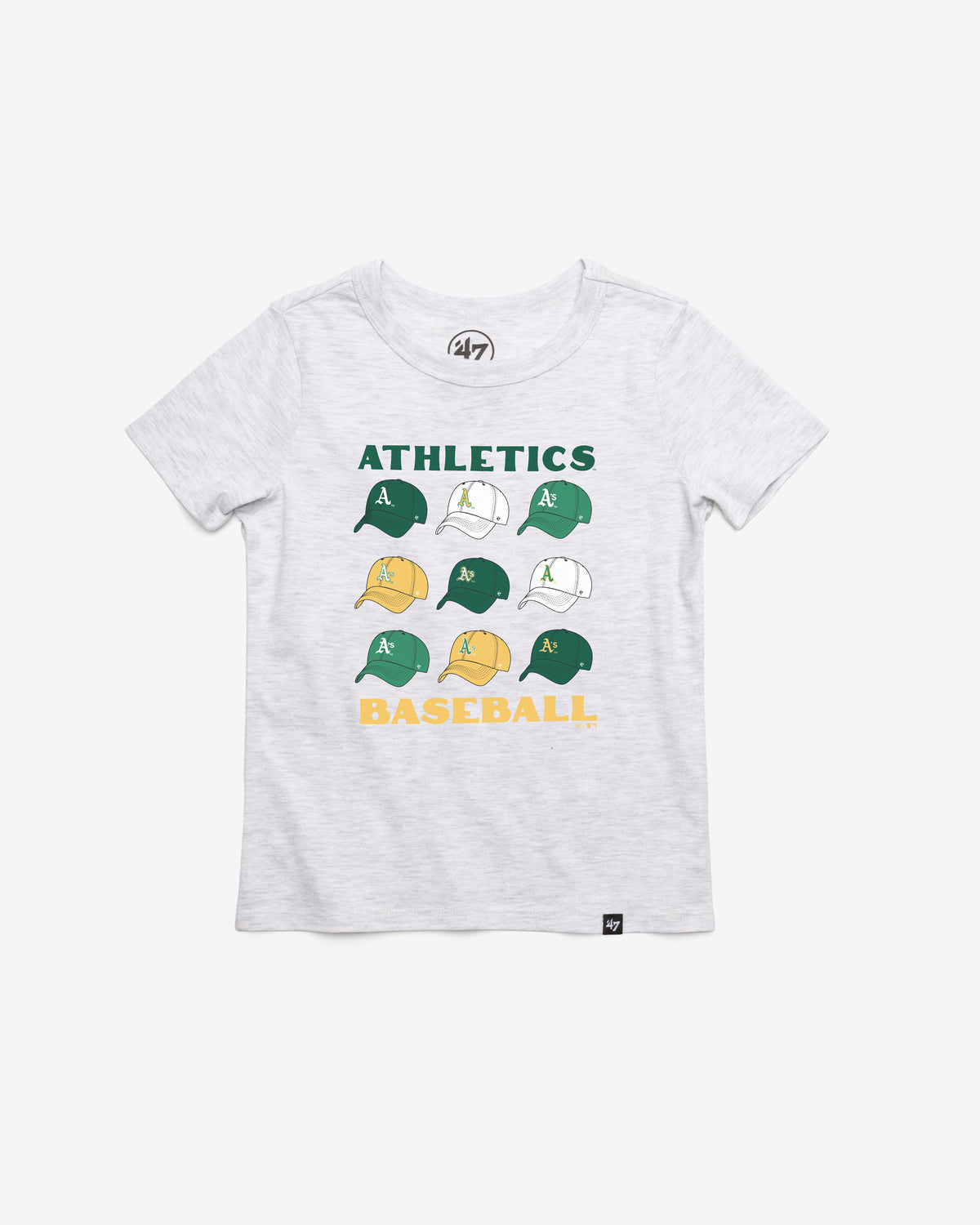 ATHLETICS BASEBALL COOP CAP OFF '47 KID'S FRANKLIN TEE