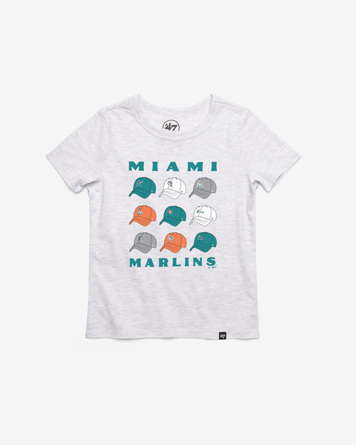 MIAMI MARLINS COOPERSTOWN CAP OFF '47 KID'S FRANKLIN TEE