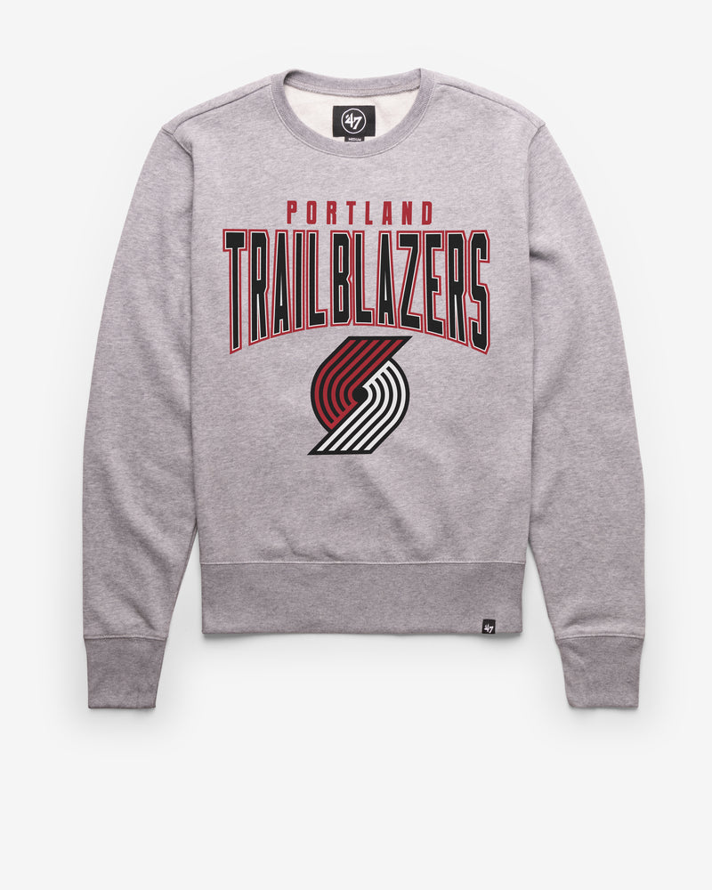 Portland Trailblazers Team Elements Arch '47 Headline Crew Sweatshirt in Slate Grey | Size Small