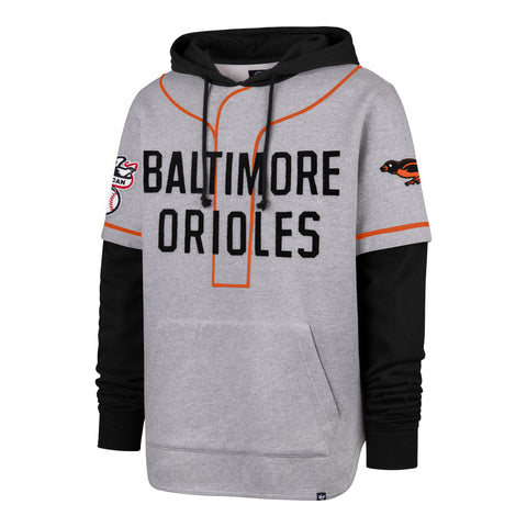 BALTIMORE ORIOLES COOPERSTOWN GAME FELT FIFTIES '47 SHORTSTOP PULLOVER HOOD