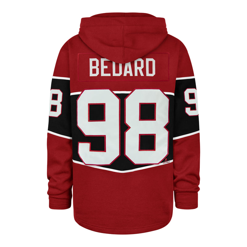 CHICAGO BLACKHAWKS CONNOR BEDARD '47 RUN POINT LACER HOOD