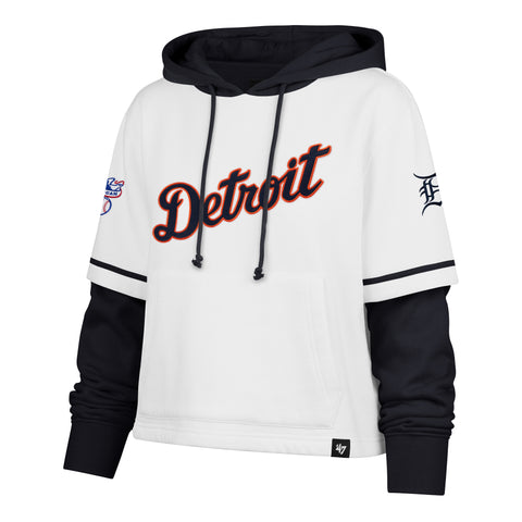 DETROIT TIGERS TRIFECTA CROPPED '47 SHORTSTOP PULLOVER HOOD WOMENS