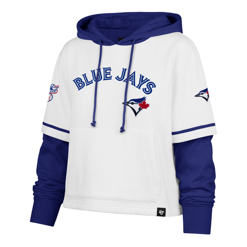 TORONTO BLUE JAYS TRIFECTA CROPPED '47 SHORTSTOP PULLOVER HOOD WOMENS