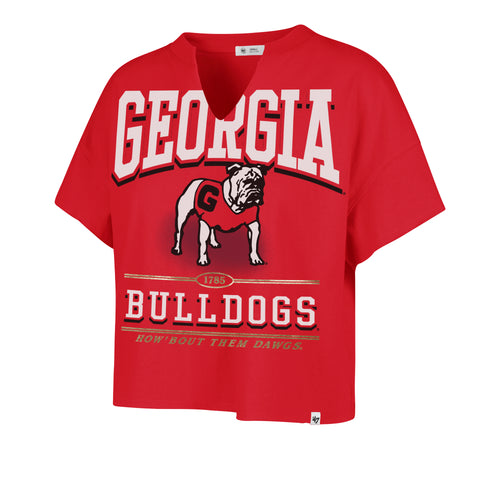 GEORGIA BULLDOGS ELATION '47 OVERSIZED NOTCH NECK TEE WOMENS
