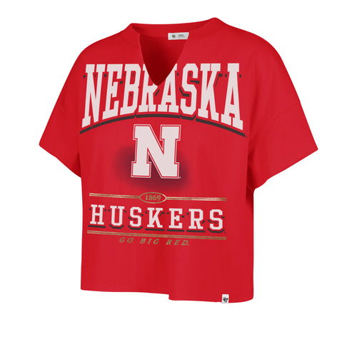 NEBRASKA CORNHUSKERS ELATION '47 OVERSIZED NOTCH NECK TEE WOMENS