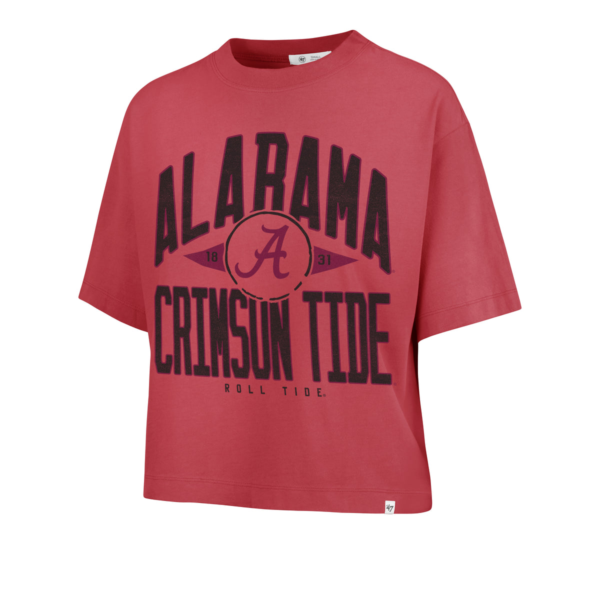 ALABAMA CRIMSON TIDE WINDTHROW '47 RAVINE CROP TEE WOMENS