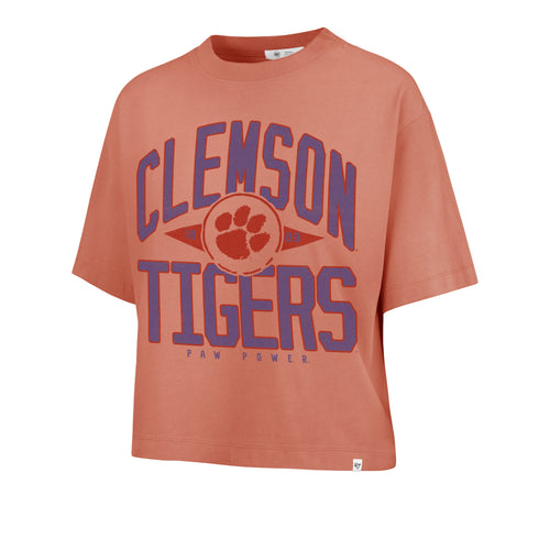 CLEMSON TIGERS WINDTHROW '47 RAVINE CROP TEE WOMENS