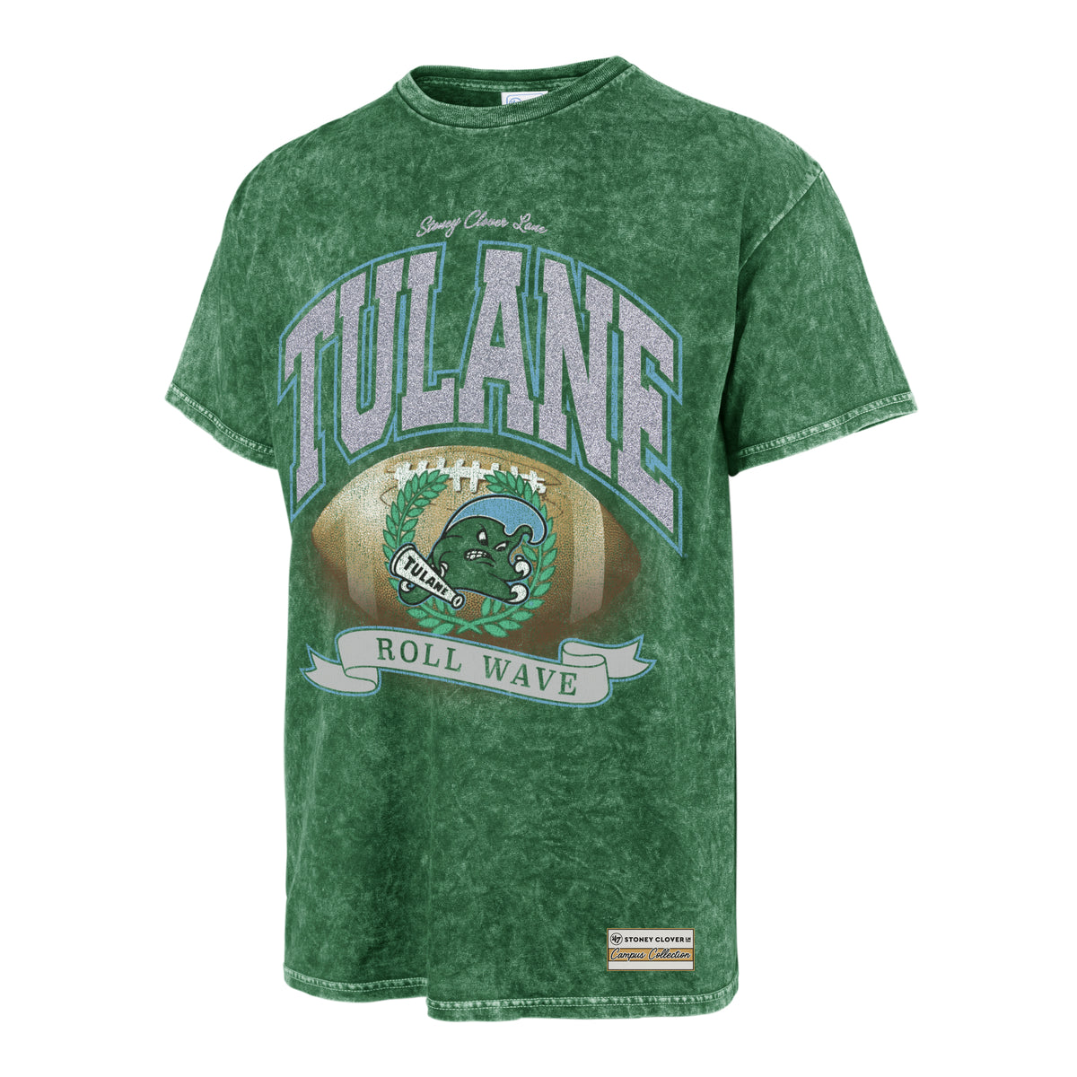 TULANE GREEN WAVE STONEY CLOVER LANE X '47 VINTAGE TUBULAR TEE
