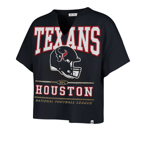 HOUSTON TEXANS ELATION '47 OVERSIZED NOTCH NECK TEE WOMENS