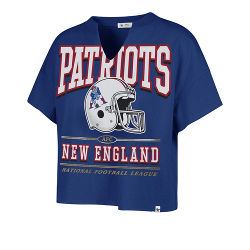 NEW ENGLAND PATRIOTS HISTORIC ELATION OVERSIZED '47 NOTCH NECK TEE WOMENS