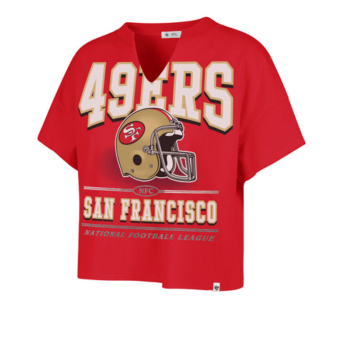 SAN FRANCISCO 49ERS HISTORIC ELATION OVERSIZED '47 NOTCH NECK TEE WOMENS