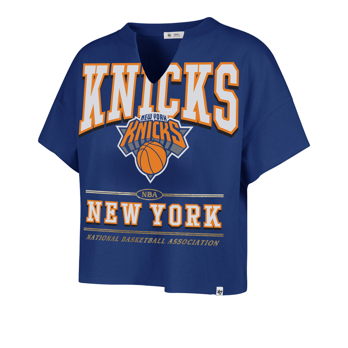 NEW YORK KNICKS ELATION OVERSIZED '47 NOTCH NECK TEE WOMENS