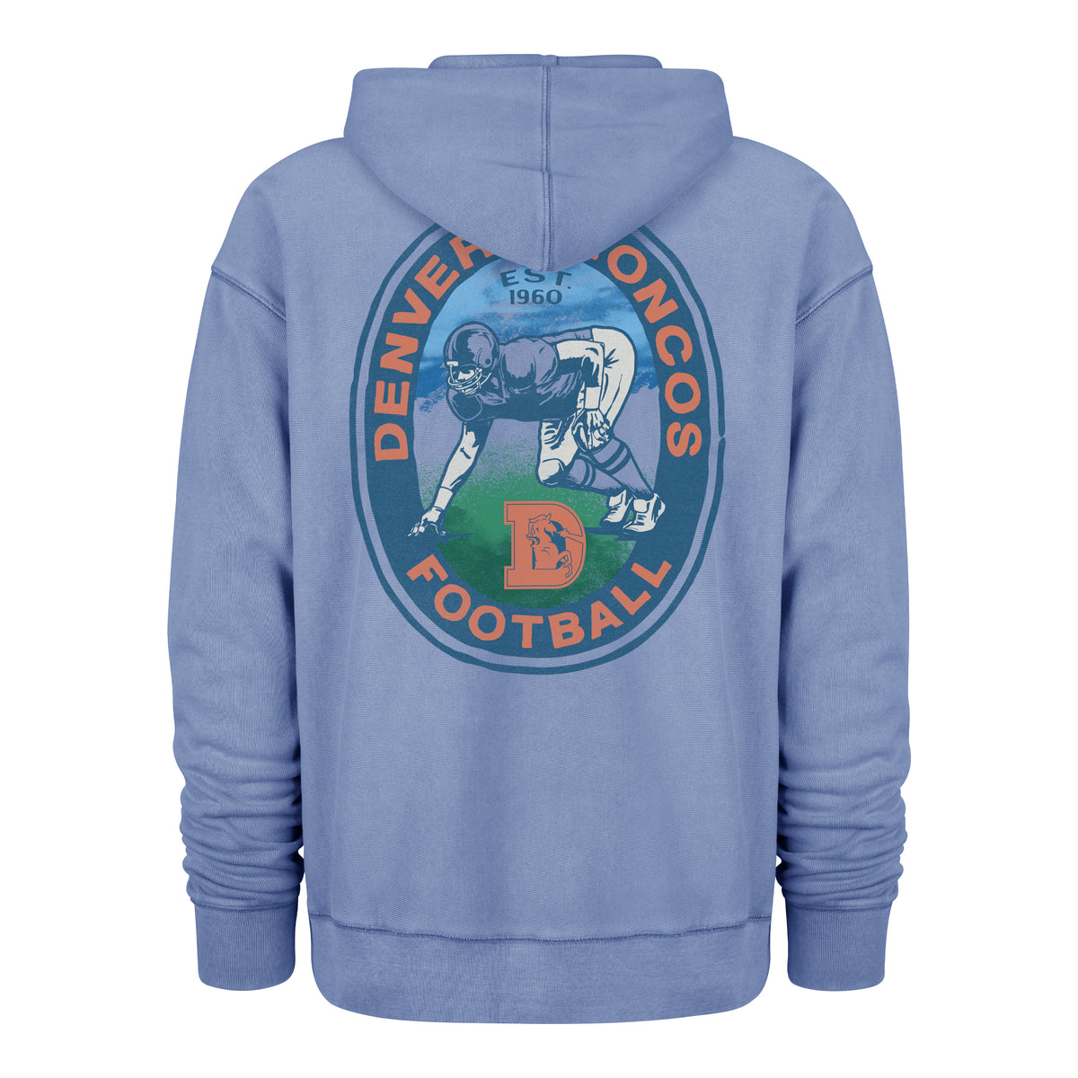 DENVER BRONCOS HISTORIC BOOT PATH '47 RAVINE FLEECE HOOD