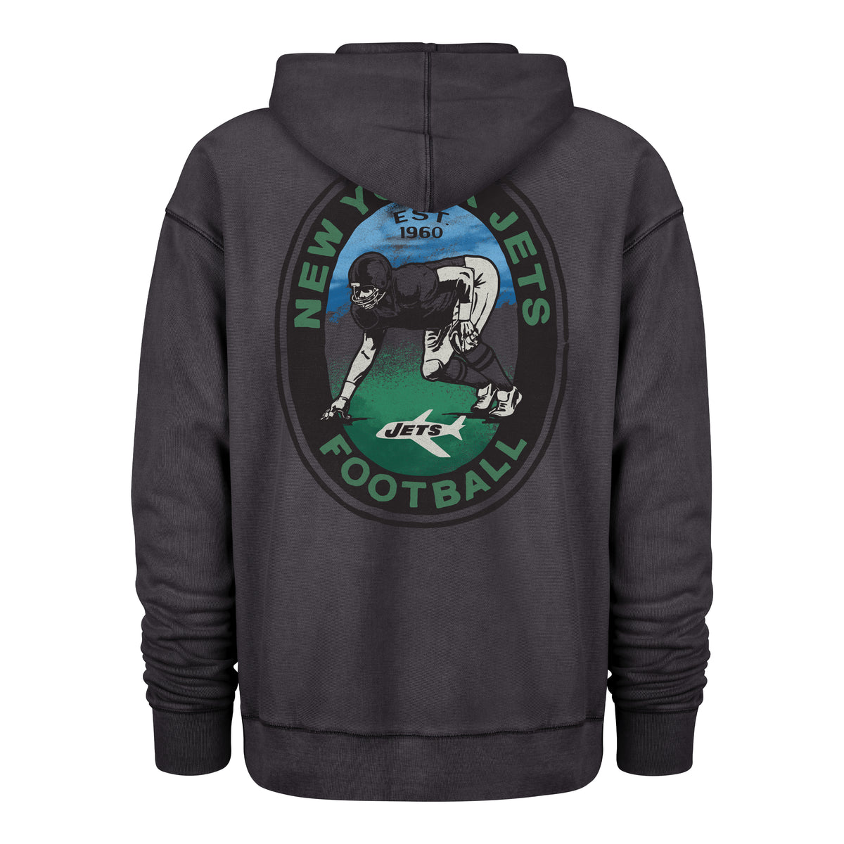 NEW YORK JETS HISTORIC BOOT PATH '47 RAVINE FLEECE HOOD