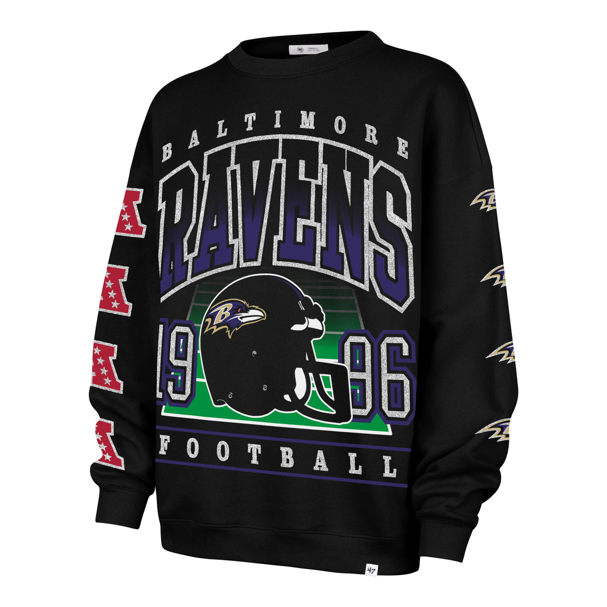 BALTIMORE RAVENS GO BIG '47 OVERSIZED CREW WOMENS