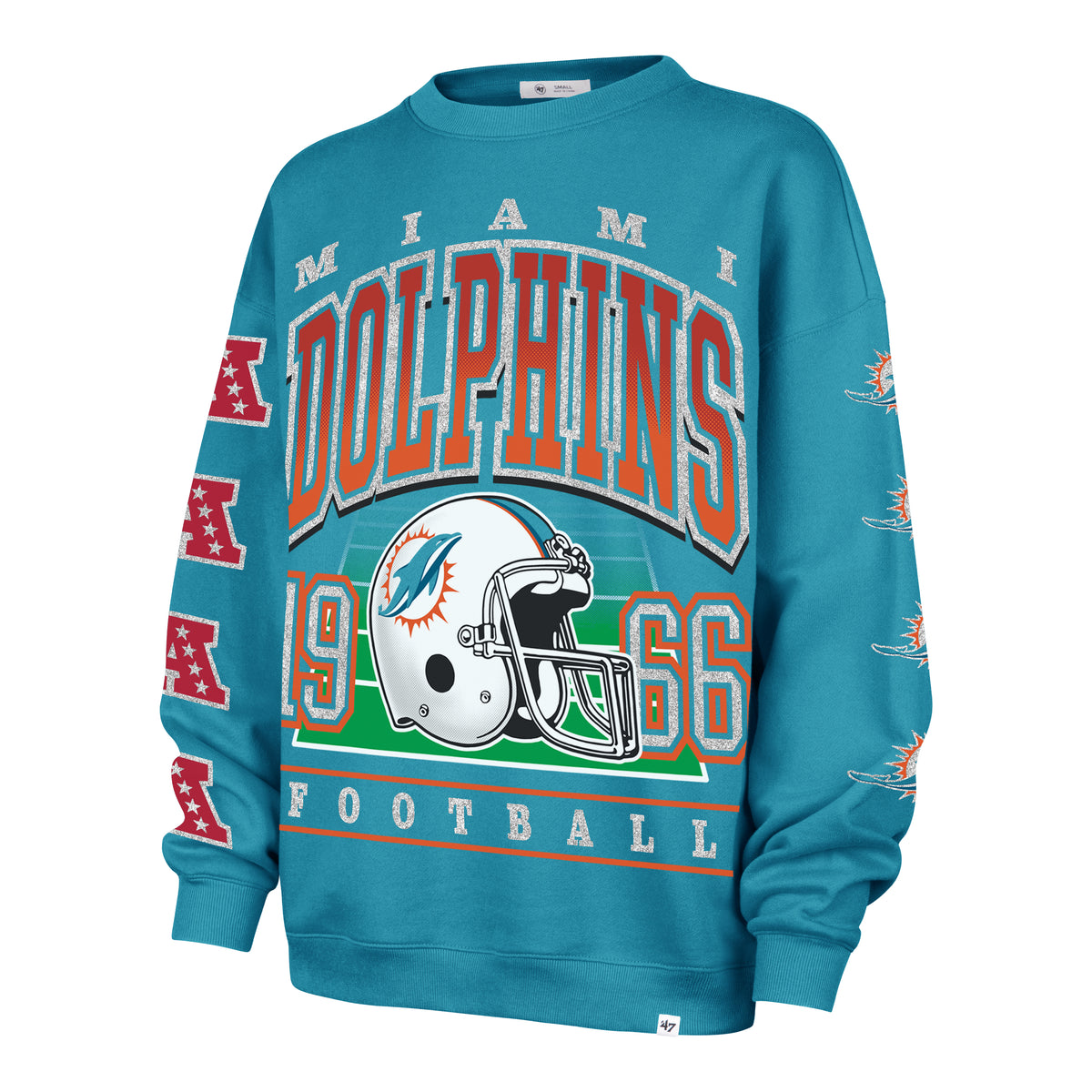 MIAMI DOLPHINS GO BIG '47 OVERSIZED CREW WOMENS