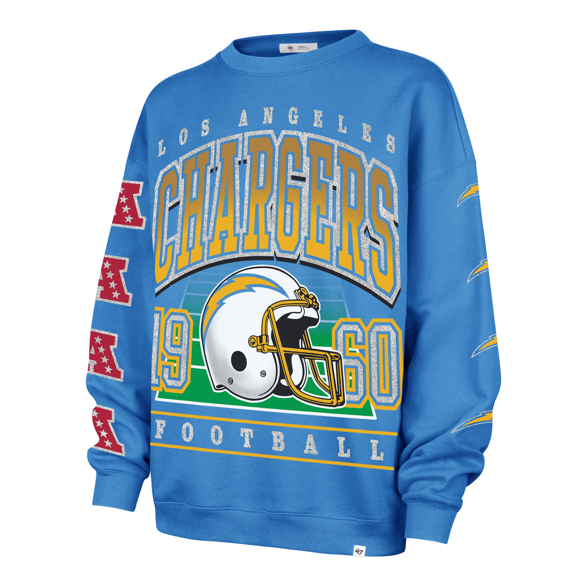LOS ANGELES CHARGERS GO BIG '47 OVERSIZED CREW WOMENS