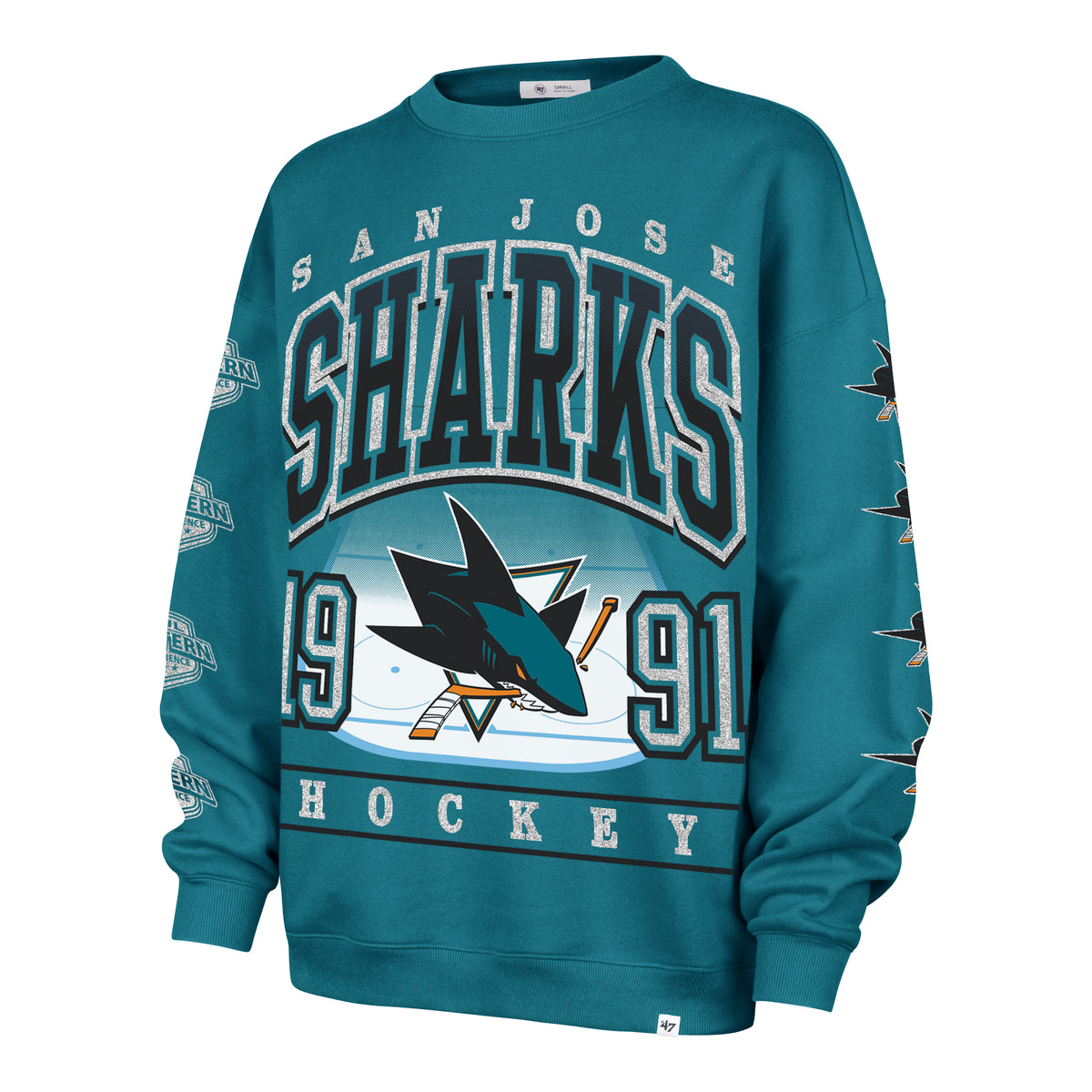 SAN JOSE SHARKS GO BIG '47 OVERSIZED CREW WOMENS