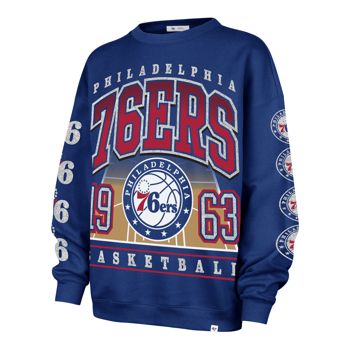 PHILADELPHIA 76ERS GO BIG OVERSIZED CREW WOMENS