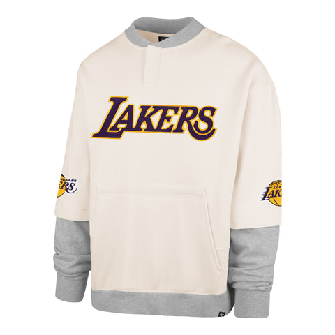 LOS ANGELES LAKERS TRIFECTA '47 DOUBLE LAYERED SNAP CREW