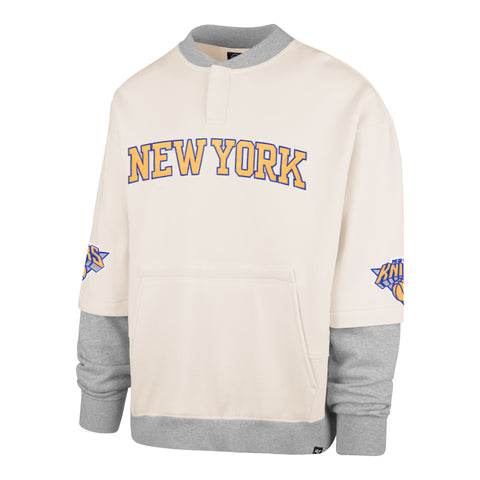 NEW YORK KNICKS TRIFECTA '47 DOUBLE LAYERED SNAP CREW