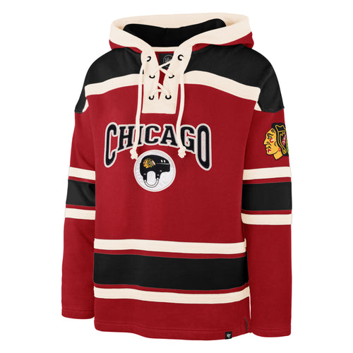 CHICAGO BLACKHAWKS CHIN STRAP SUPERIOR '47 LACER HOOD