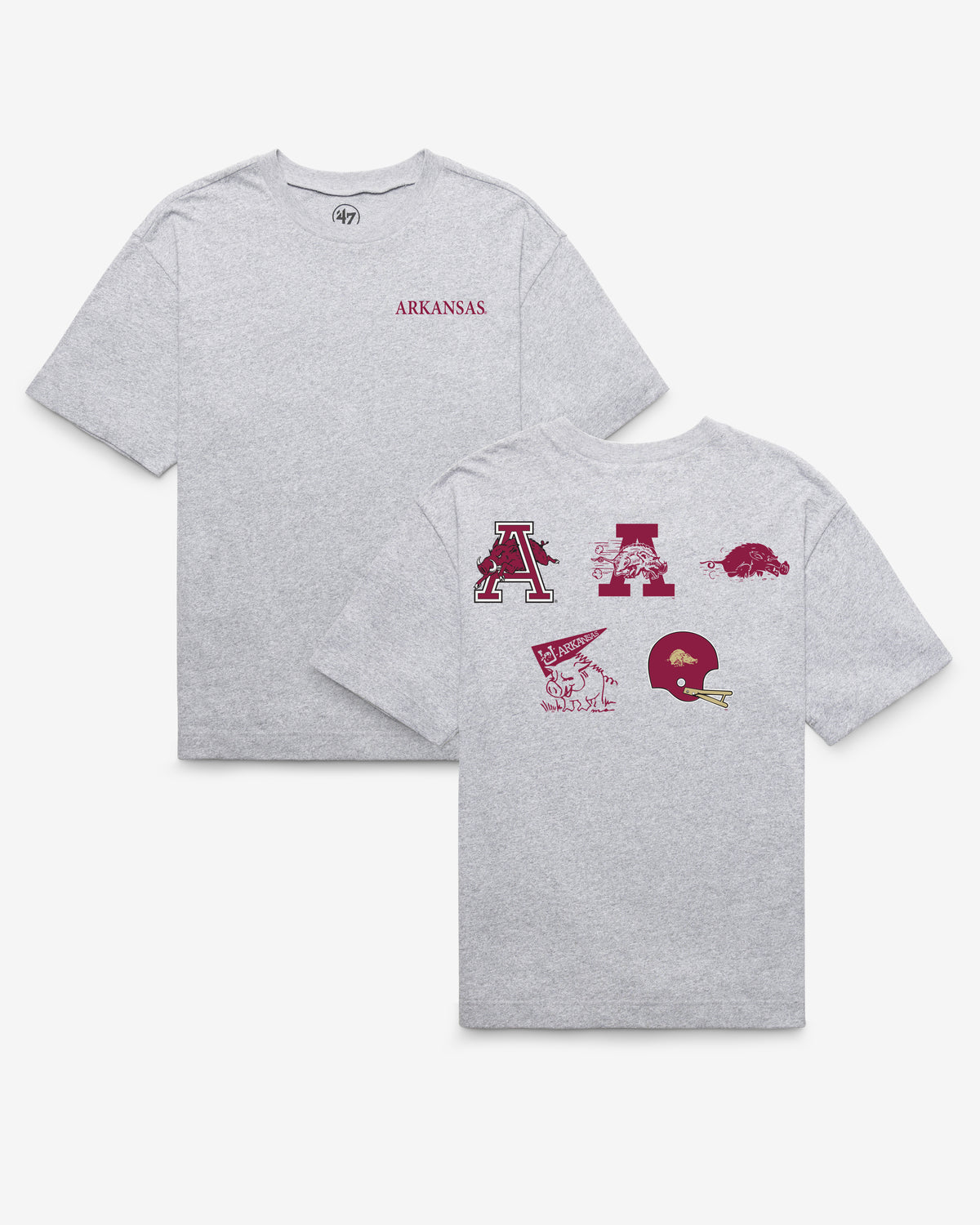 ARKANSAS RAZORBACKS VINTAGE HISTORY LOCK '47 FOUNDATION TEE