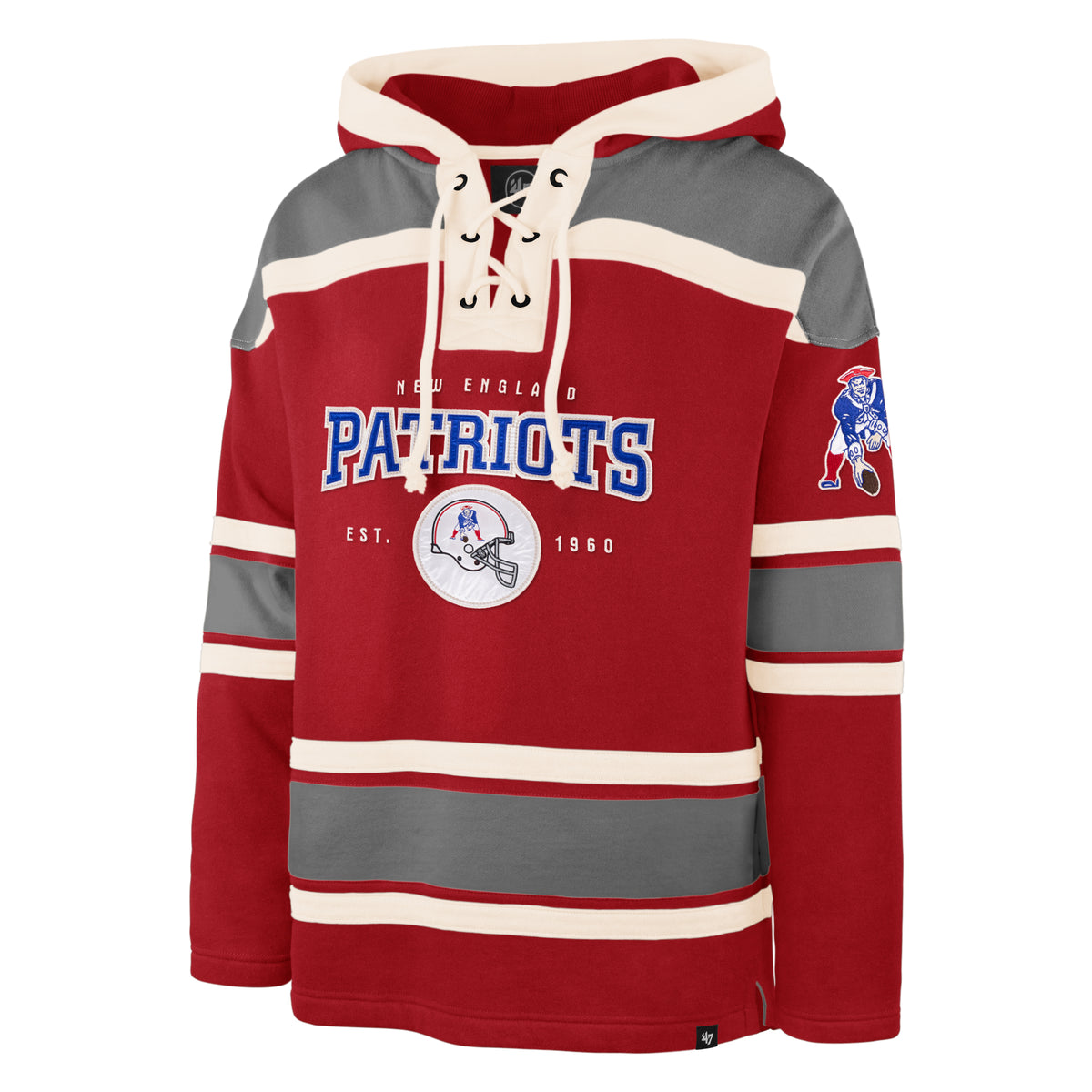 NEW ENGLAND PATRIOTS HISTORIC FIRST DOWN '47 SUPERIOR LACER HOOD