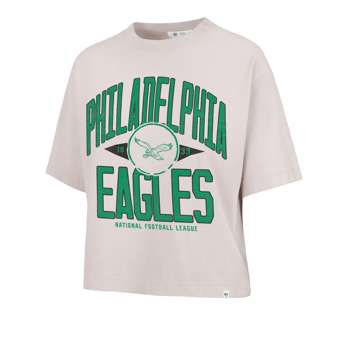 PHILADELPHIA EAGLES HISTORIC WINDTHROW '47 RAVINE CROP TEE WOMENS