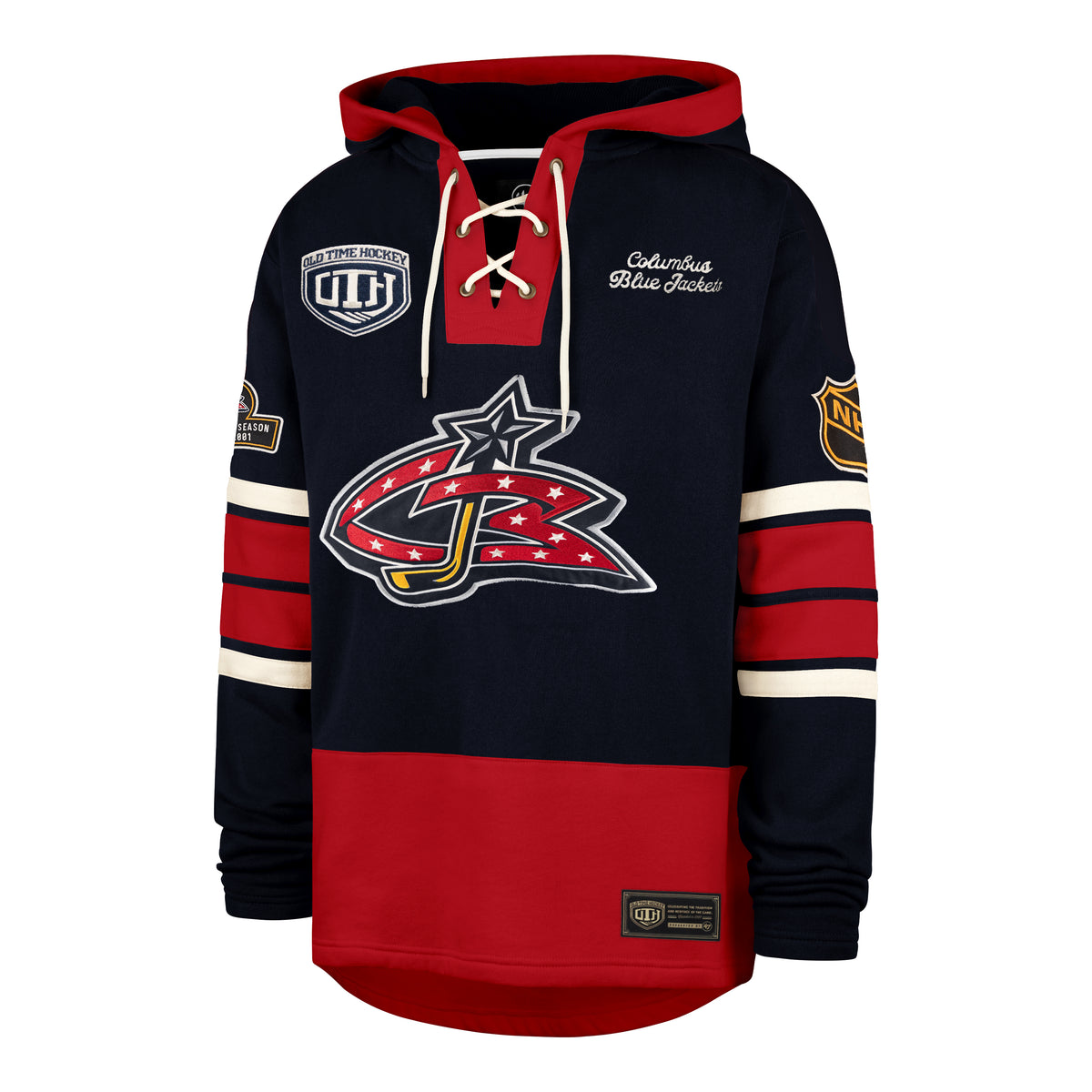 OLD TIME HOCKEY COLUMBUS BLUE JACKETS VINTAGE PUCK DROP DUAL '47 HERITAGE LACER