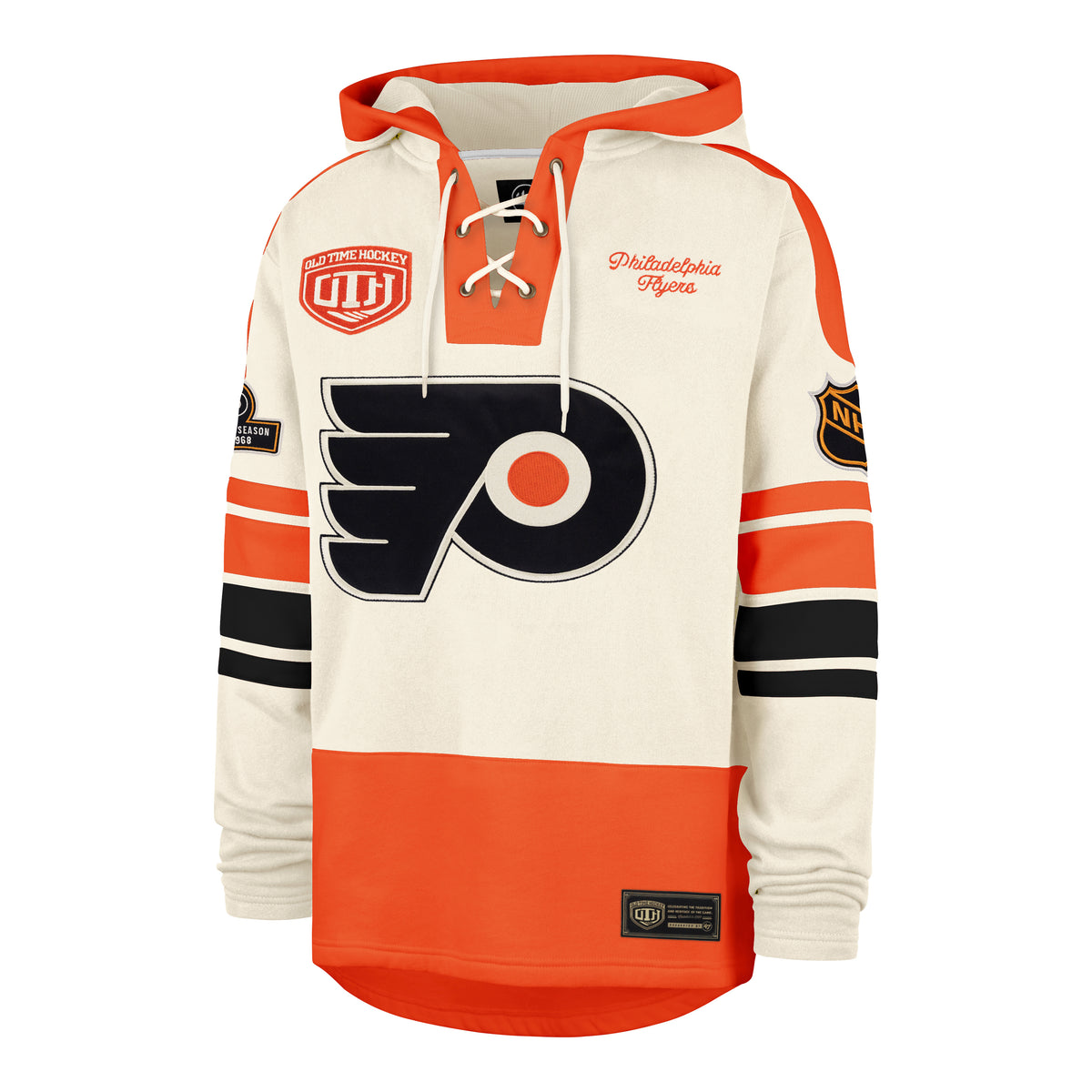 OLD TIME HOCKEY PHILADELPHIA FLYERS VINTAGE PUCK DROP DUAL '47 HERITAGE LACER