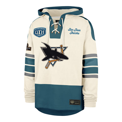 OLD TIME HOCKEY SAN JOSE SHARKS VINTAGE PUCK DROP DUAL '47 HERITAGE LACER