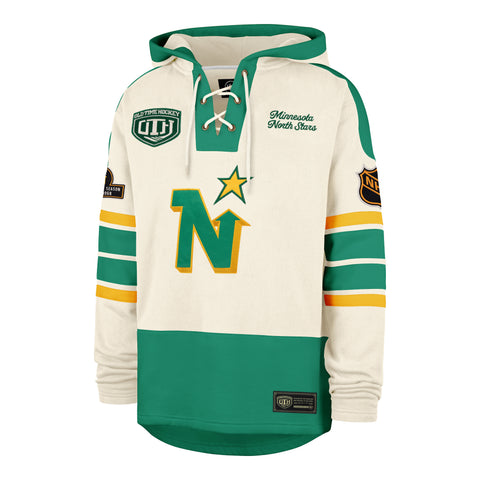 OLD TIME HOCKEY MINNESOTA NORTH STARS / DALLAS STARS VINTAGE PUCK DROP DUAL '47 HERITAGE LACER