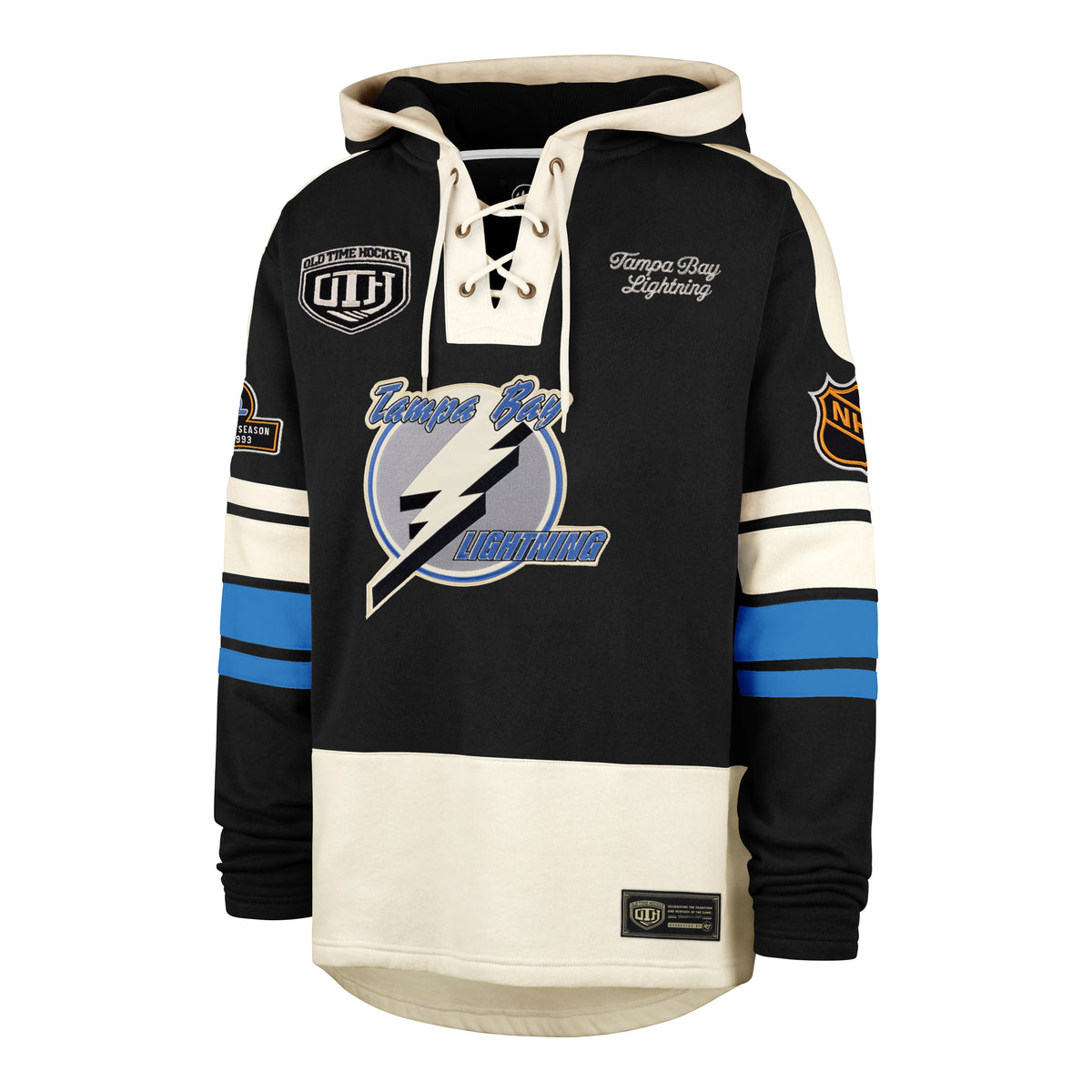 OLD TIME HOCKEY TAMPA BAY LIGHTNING VINTAGE PUCK DROP DUAL '47 HERITAGE LACER