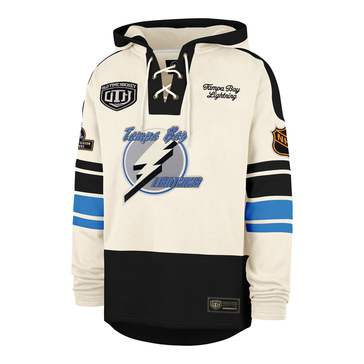 OLD TIME HOCKEY TAMPA BAY LIGHTNING VINTAGE PUCK DROP DUAL '47 HERITAGE LACER