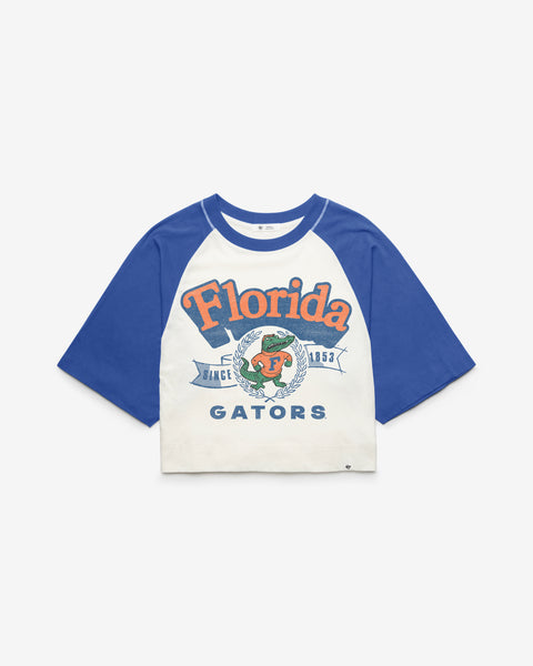 FLORIDA GATORS VINTAGE INFIELD SHIFT '47 RAGLAN CROP TEE WOMENS