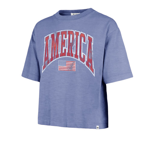 COUNTRY UNITED STATES MINDI HEAVY '47 SLUB CROP TEE WOMENS