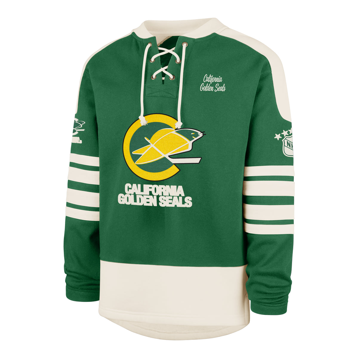 CALIFORNIA GOLDEN SEALS VINTAGE SWEEP CHECK '47 ETERNAL LACER HOOD