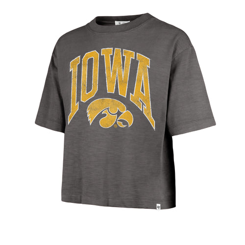 IOWA HAWKEYES MINDI HEAVY '47 SLUB CROP TEE WOMENS