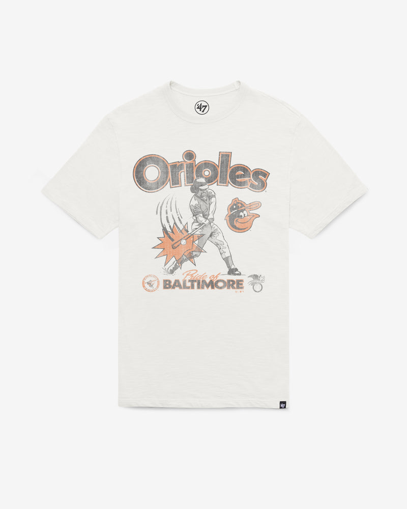 BALTIMORE ORIOLES COOPERSTOWN SWINGIN' '47 SCRUM TEE